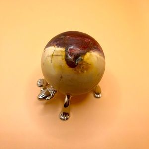 Australian Mookaite Brown Jasper Sphere on Turtle 🐢 Stand Unique Crystals
